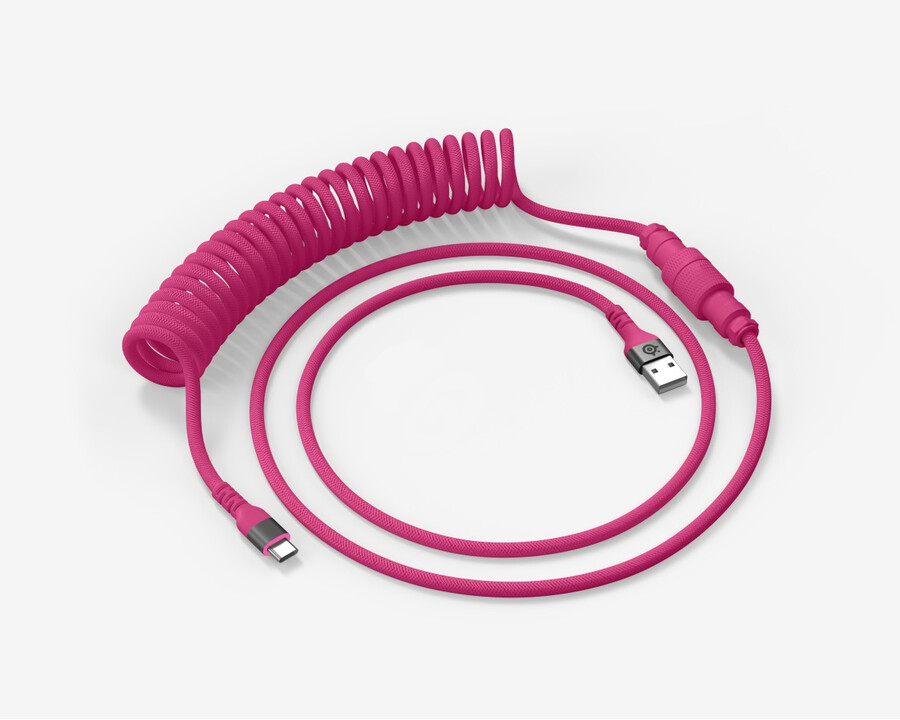 câble spiralé rose vif