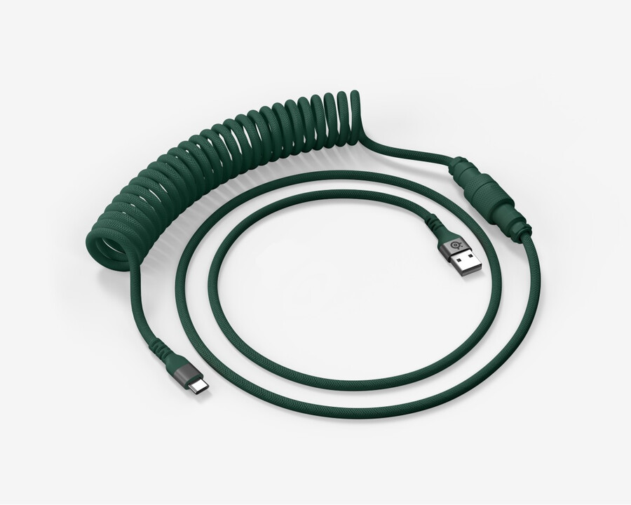 câble spiralé vert pin